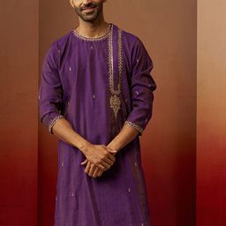VASTRAMAY Men Ethnic Motifs Printed Festive Cotton Straight Kurta-picture-9