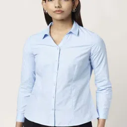 Annabelle by Pantaloons Blue Cotton Solid Shirt-image-36