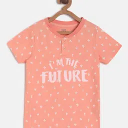 MINIKLUB Kids Peach Printed T-Shirt-picture-31