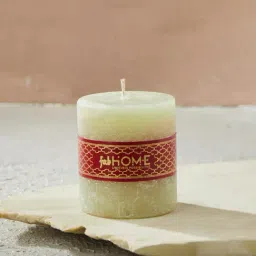 Fabindia Green Santo Polo Fragrance Wax Pillar Candle-picture-23