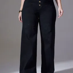 Miss Chase A+ Women Wide Leg High-Rise Clean Look Stretchable Jeans-image-21