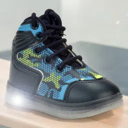 Lil Lollipop  Colour Blocked LED Shoes - Navy Blue-picture-15