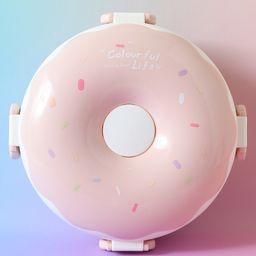 fab n funky Leak-Proof & Freezer Safe Donuts Shaped Lunch Box - Pink-picture-2
