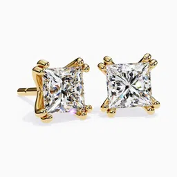 VALANOVA Hallmarked 18Kt Gold Diamond Studded Earrings - 1.45g image 2