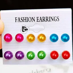 Balasundri Pack Of 6 Spherical Studs Earrings-picture-37