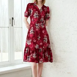 FIXOCRA Floral Printed Fit & Flare Dress-picture-16