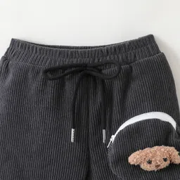 Kookie Kids Full Length Lounge Pants with Puppy Applique - Grey image 3