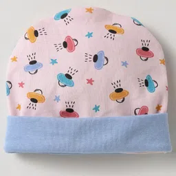 Ben Benny 100% Cotton Knit Space Theme Printed Cap Mitten Booties Set Pink - Diameter 10 cm image 3