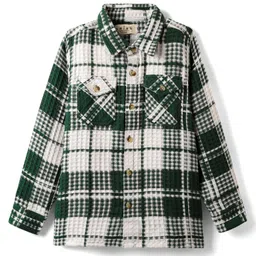 arias by lara dutta Arias 100% Cotton Woven Full Sleeves Checkered Shirt - Green image 3