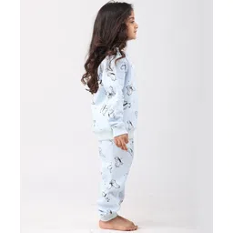 Anthrilo Fleece Knit Full Sleeves Butterfly Printed Winter Sweatshirt & Coordinating Joggers Set - Blue image 4