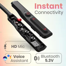 Portronics POR-2836 Harmonics Z11 Bluetooth Wireless in Ear Earphones with Upto 35 Hours Playback & Magnetic Earbuds(ON/Off), 10mm Dynamic Driver, High Bass, HD Mic, Type C Fast Charging(Black) image 4