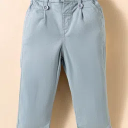 Child World Textile Woven Full Sleeves Shirt & Trouser Set with Tree Print Suspender & Bow - Light Blue image 4