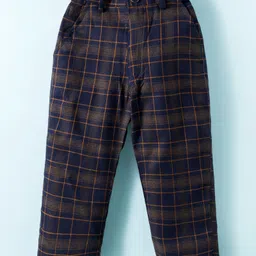 Rikidoos Full Sleeves Solid Shirt & Pant With Suspender & Bow Set - Cream & Navy Blue image 4