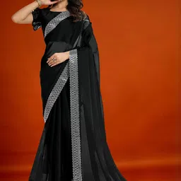 MEAVEN FEB Woven Graceful Shimmer Saree with Embellished Edgings Silk Blend Saree-picture-19