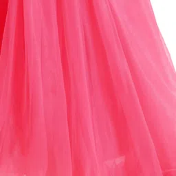 Babyhug Woven Sleeveless Party Dress with Lace & Sequin Detailing - Pink image 5