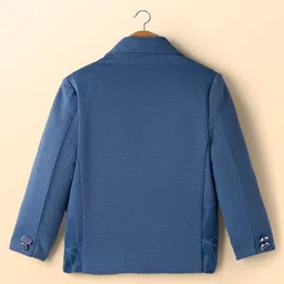 Dapper Dudes Full Sleeves Alphabets Printed Blazer With Tee - Blue image 5