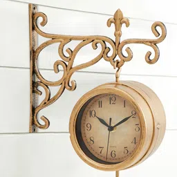 Home Centre Gold Contemporary Wall Clock image 1