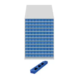 Universal UMASU21 White & Blue 13 Shelves 108 Bins Storage Rack-picture-48
