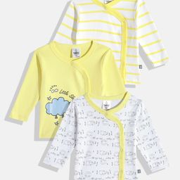 YK X Tinyo Infant Girls Pack Of 3 Printed Cotton Jhablas-picture-31