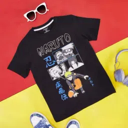 Pantaloons Junior Black Cotton Printed T-Shirt-picture-23