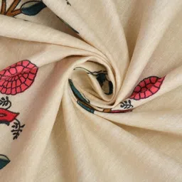 Aura Beige & Maroon Floral Printed 144 TC Microfiber Single Bedsheet Set 1.52 m x 2.28 m image 5