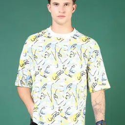 V-Mart Men Printed Raw Edge T-shirt-image-20