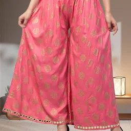 FAMBEE Women Floral Flared Palazzos-image-24