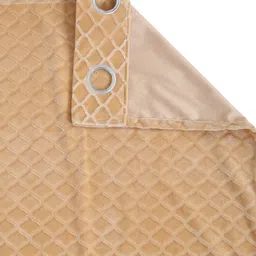 HOSTA HOMES Cream-Coloured Set of 4 Geometric Window Curtains image 3