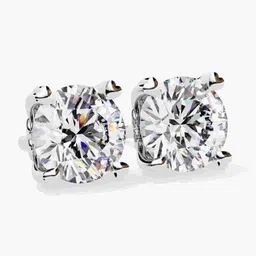 VALANOVA 18Kt White Gold Diamond Studded Earrings - 2.20g image 2