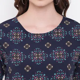 Mayra Women Navy Blue Printed Top image 2