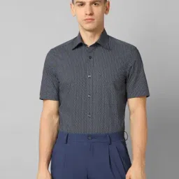 Louis Philippe Navy Cotton Regular Fit Printed Shirt-picture-29