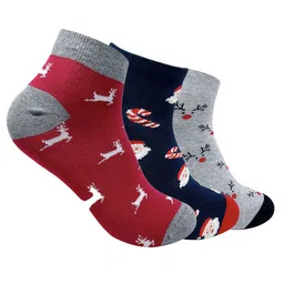 Mint & Oak Unisex Pack Of 3 Patterned Ankle-Length Socks image 1