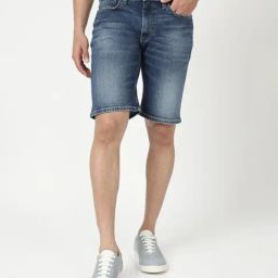 Wrangler Blue Slim Fit Denim Shorts-picture-26