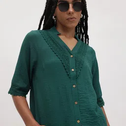 The Roadster Life Co. Lace Inserts Crinkled Shirt-picture-22