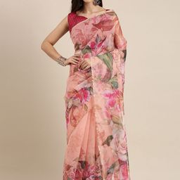 Mitera Floral Organza Saree-picture-14