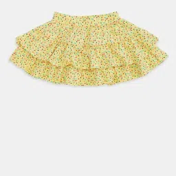 Pantaloons Junior Kids Yellow Cotton Printed Skirt-picture-30
