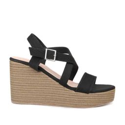 Inc.5 Women's Black Ankle Strap Wedges-picture-0