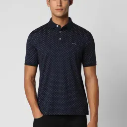 Van Heusen Navy Regular Fit Printed Polo T-Shirt-picture-19