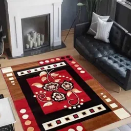 Samjeeda Handloom carpets Red Geometric Anti-Skid Woollen Carpet-picture-13
