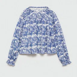 Mango Kids Teen Girls Tropical Print Puff - Sleeve Tropical Top-picture-28