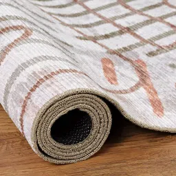 Kaleen India Grey Abstract Anti-Skid Polyester Carpet image 5