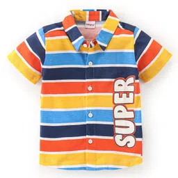 Babyhug 100% Cotton Knit Half Sleeves Striped Shirt - Multicolor-picture-22