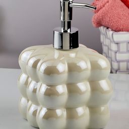 Kookee Ceramic Soap Dispenser liquid handwash pump for Bathroom, Set of 1, Beige (10609)-picture-28