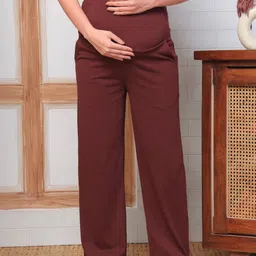 KARPATA Women Cotton Straight-Fit Maternity Track Pants-picture-18