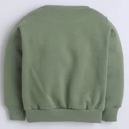 Knitting Doodles Pure Cotton Woven Christmas Theme Full Sleeves Typography Printed Sweatshirt & Joggers Set - Olive Green image 4