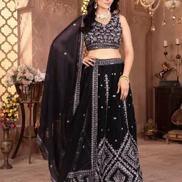Jogmaya Fashion Embellished Sequinned Ready to Wear Lehenga & Blouse With Dupatta image 4