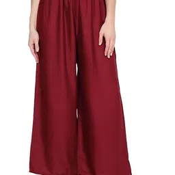 FAMBEE Women 2 Flared Knitted Palazzos-image-82