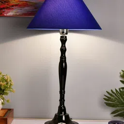 Homesake Black & Blue Solid Bedside Standard Table Lamp with Shade-image-30
