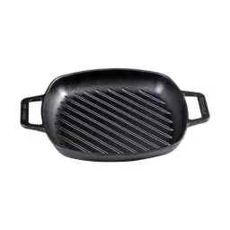 Victoria Black Cast Iron Square Grill Pan with Double Loop Handle (10 Inch)-picture-35