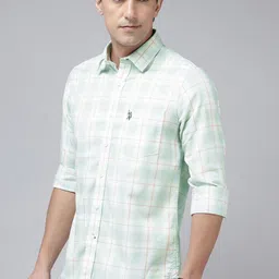 U.S. Polo Assn. Tailored Fit Tartan Checked Pure Cotton Casual Shirt image 3